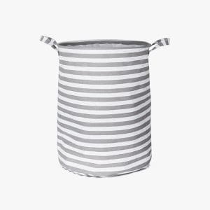 Laundry Basket with Gray and White Stripes Laundry Basket with Gray and White Stripes
